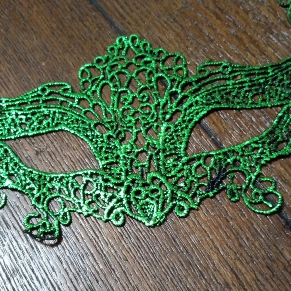 2/$16 Elegant Green Lace Face Mask